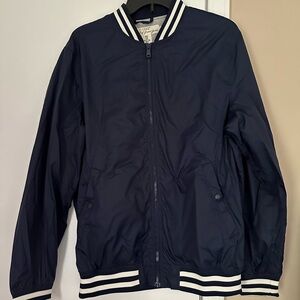 H&M Navy Blue Varsity Bomber Jacket
